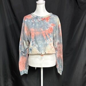 Stylish Tie-Dye Crop Sweatshirt